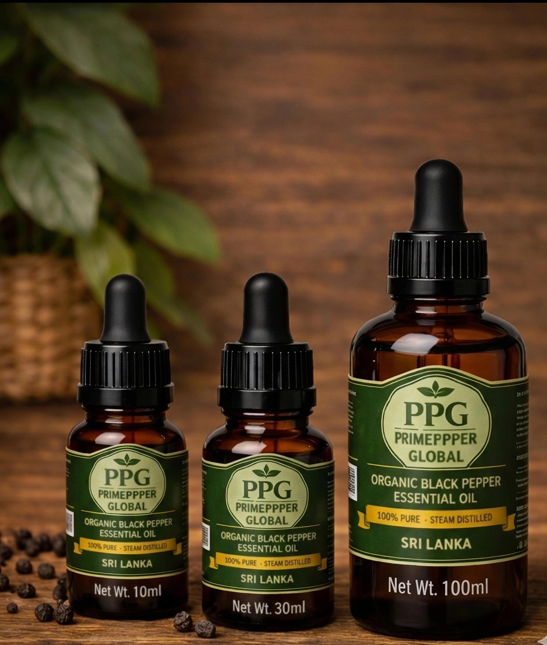 PPG Organic Black Pepper Essential Oil — 10ml, 30ml, 100ml